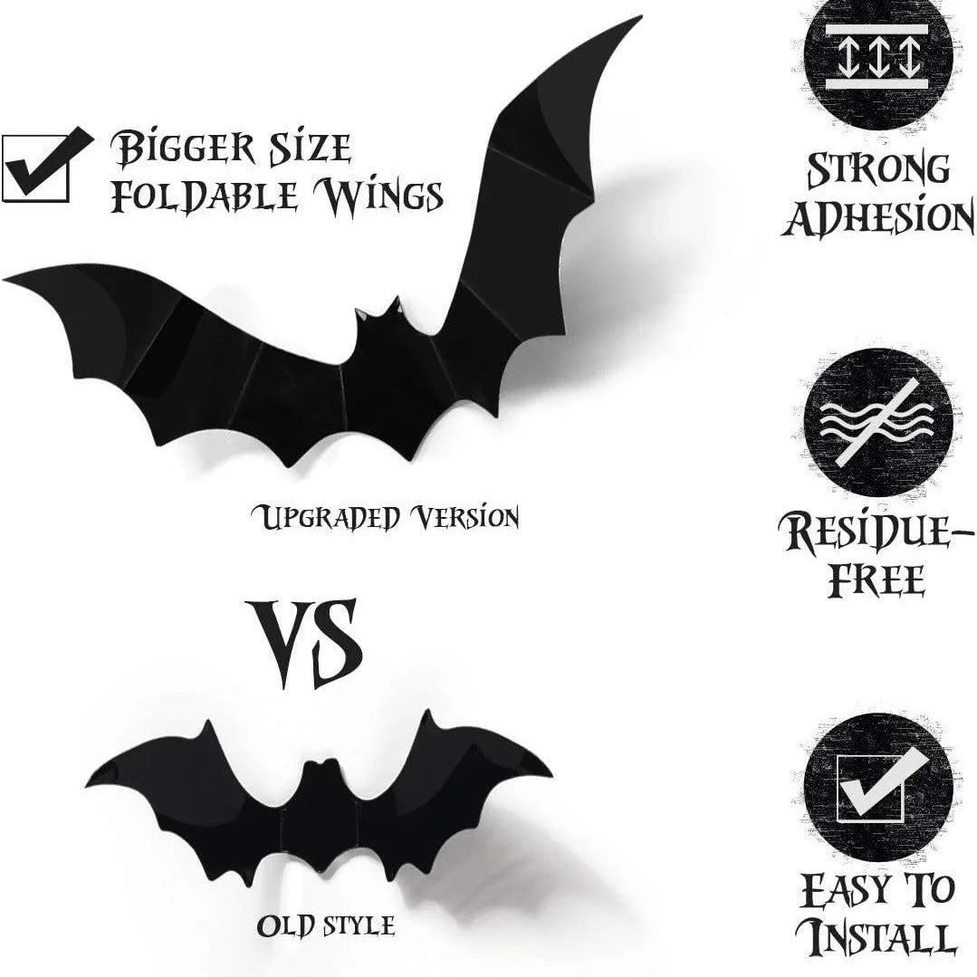 12pcs Halloween Bat Wall Stickers