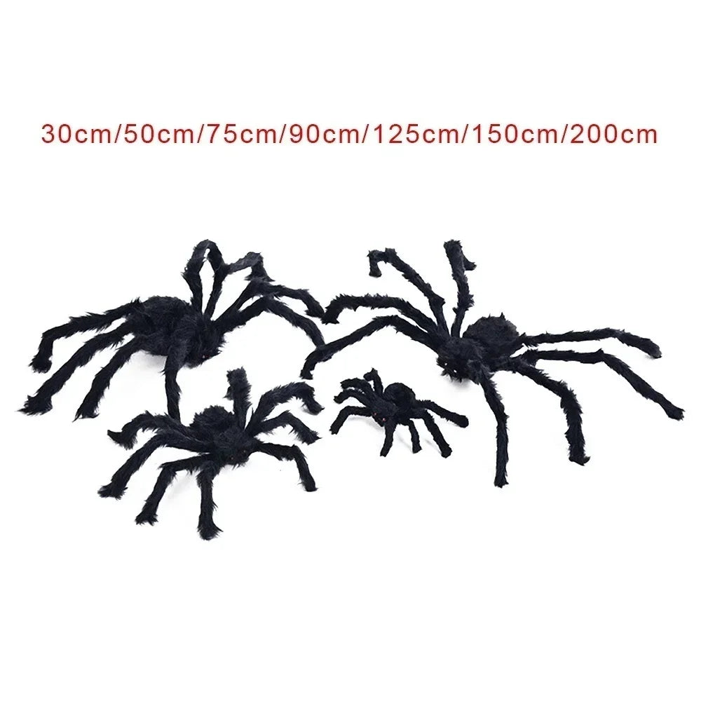 Halloween Giant Black Plush Spider Decoration