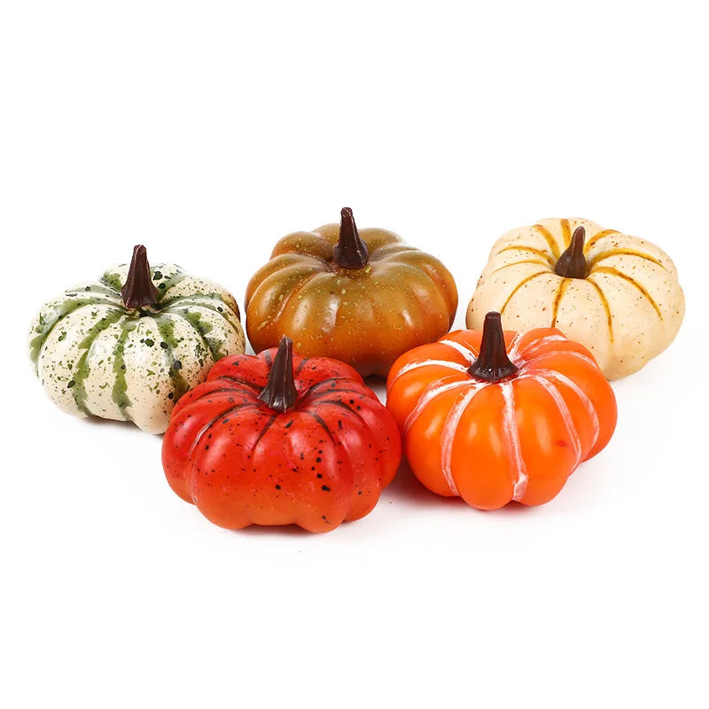 Mini Foam Artificial Pumpkin Fake Simulation Vegetable Props Autumn Fall Harvest DIY Craft Thanksgiving Halloween Party Decors