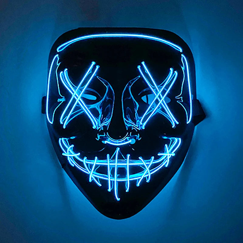 Wireless Horror Luminous Glowing Mask Full Face LED Light