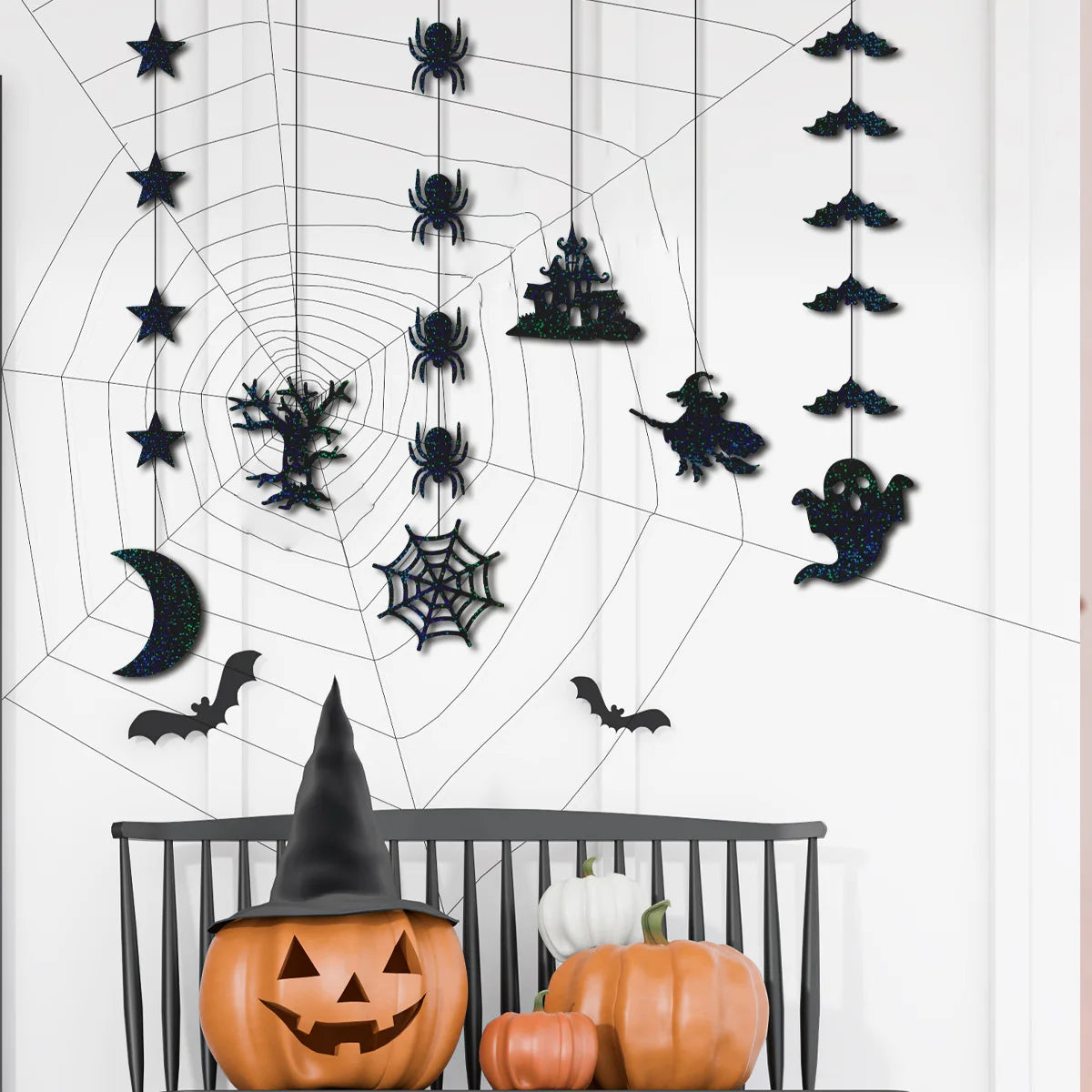 Halloween Hanging Banner Garland Scary Spider