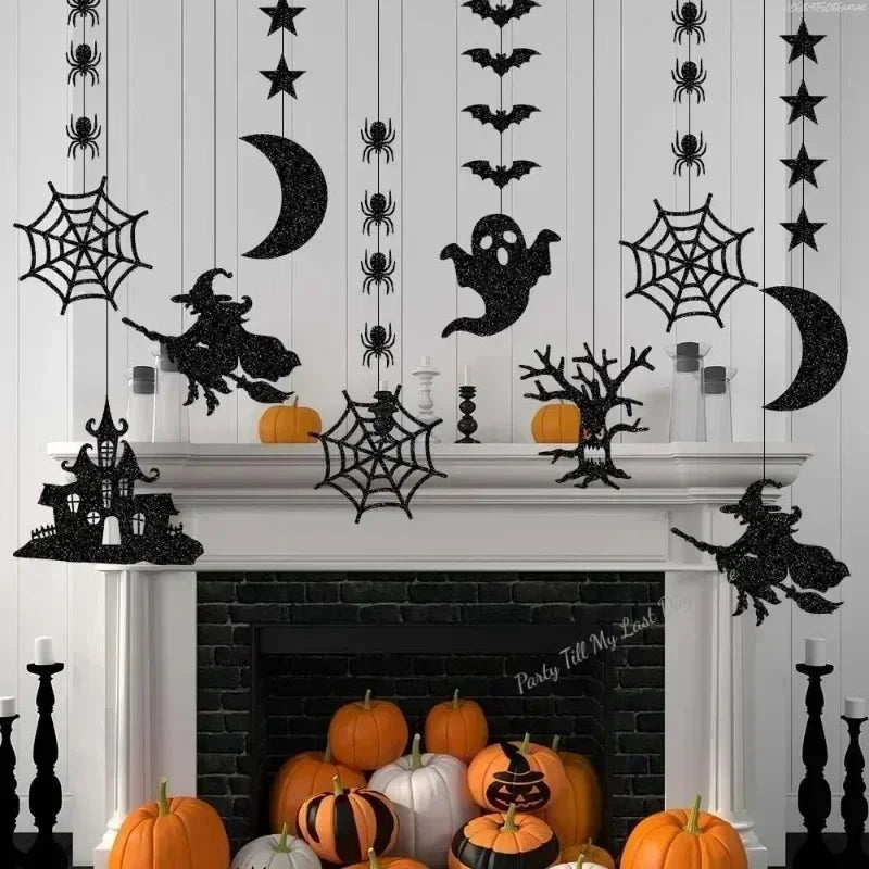 Halloween Hanging Banner Garland Scary Spider