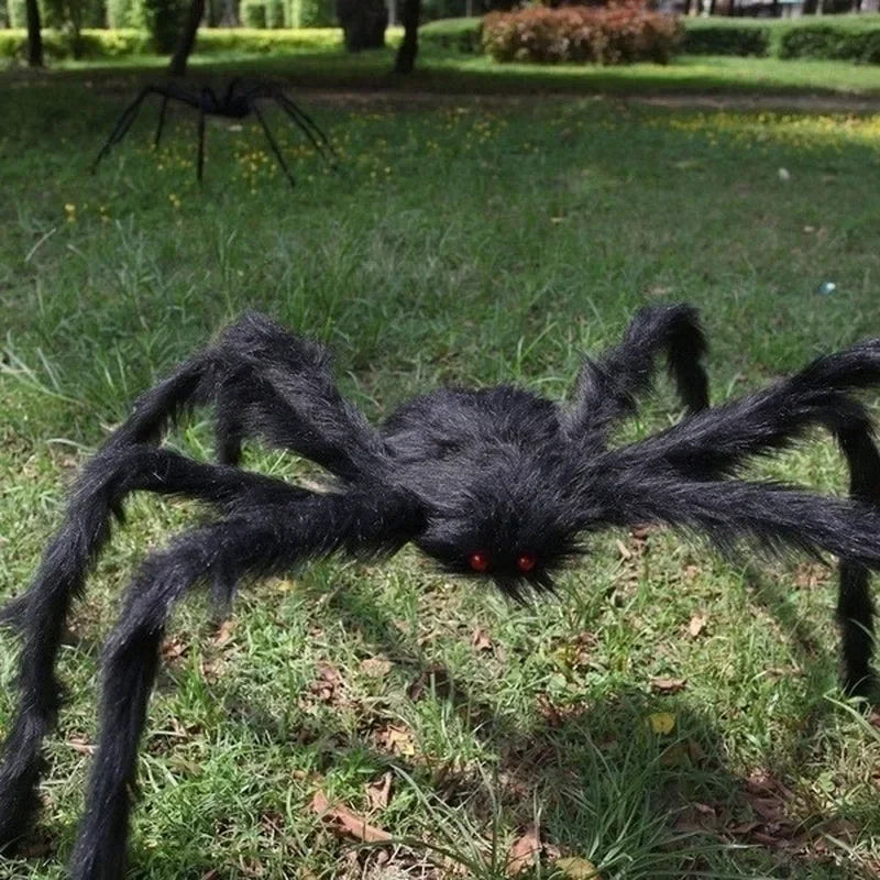 Halloween Giant Black Plush Spider Decoration