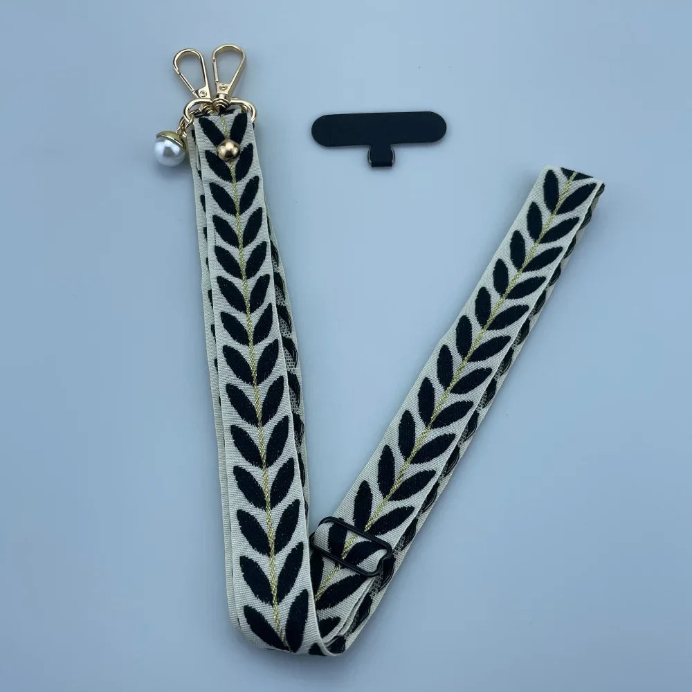 1pc mobile phone strap lanyard Crossbody shoulder pearl pendant adjustable neck lanyard mobile phone