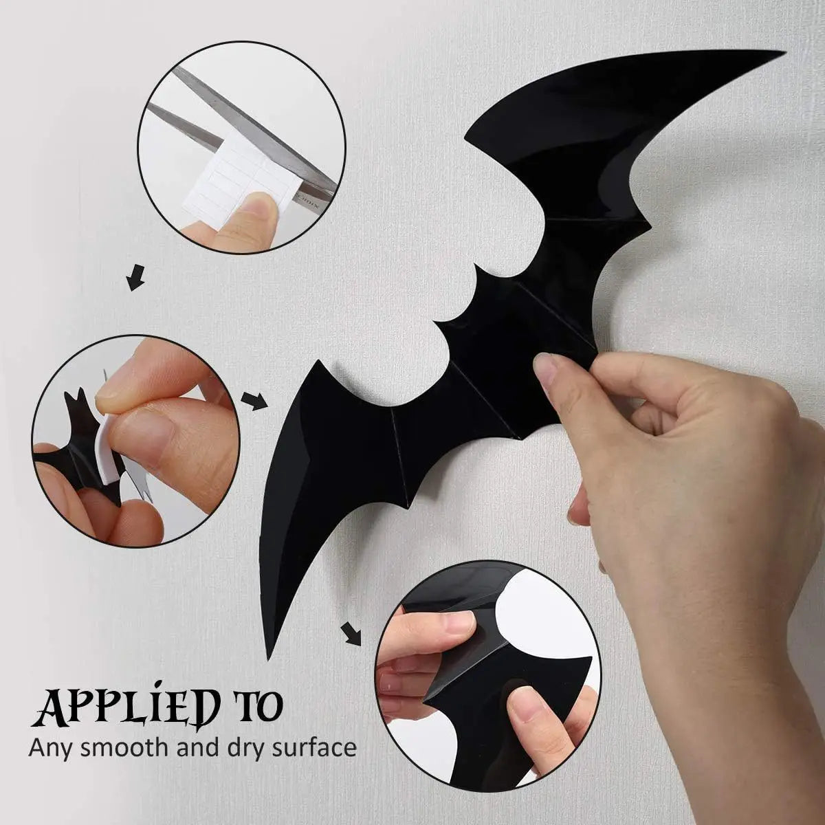 12pcs Halloween Bat Wall Stickers