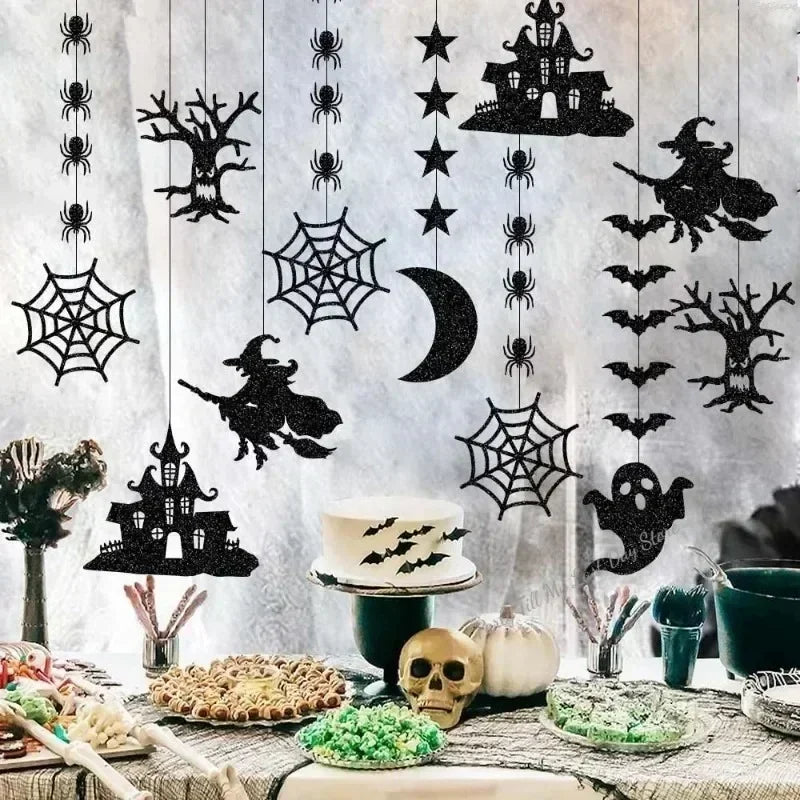 Halloween Hanging Banner Garland Scary Spider