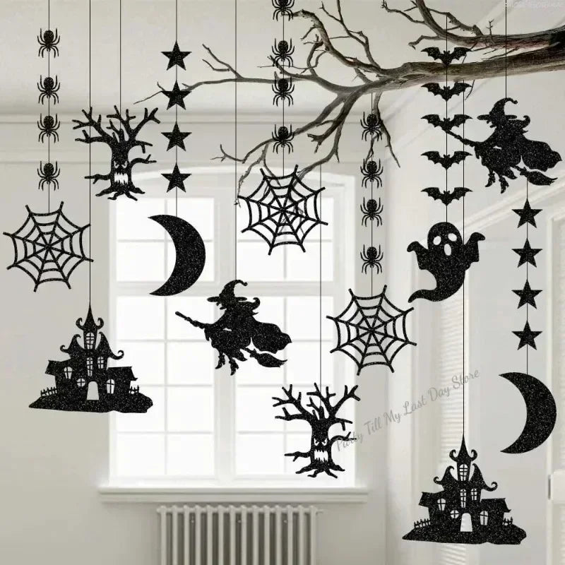 Halloween Hanging Banner Garland Scary Spider